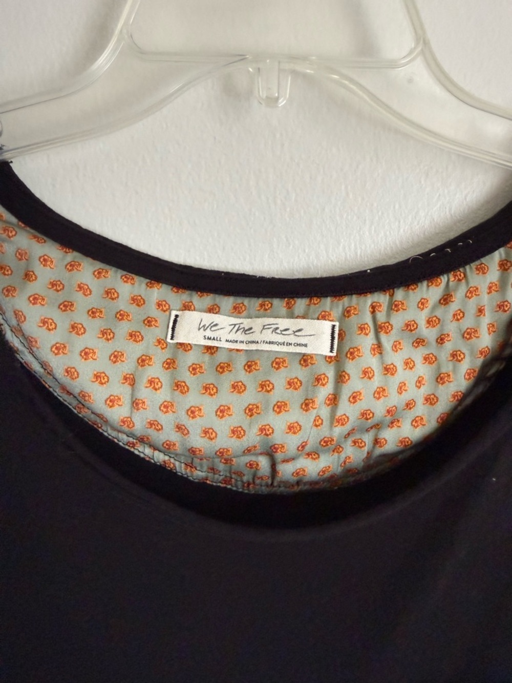 We The Free Black Jade Long Sleeve Top Faux Layered Paisley Sleeves Oversized S - Picture 7 of 8